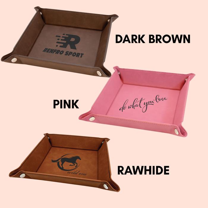 Custom Vegan Leather Organizer Valet Tray, Personalized Catch All Tray, By the door caddy