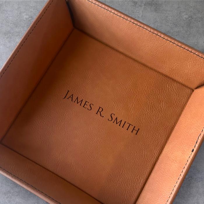 Custom Vegan Leather Organizer Valet Tray, Personalized Catch All Tray, By the door caddy