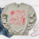 Valentine Doodle Bow Sweatshirt