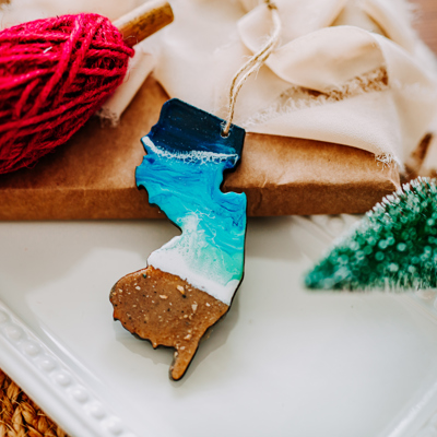 New Jersey Beach Christmas Ornament