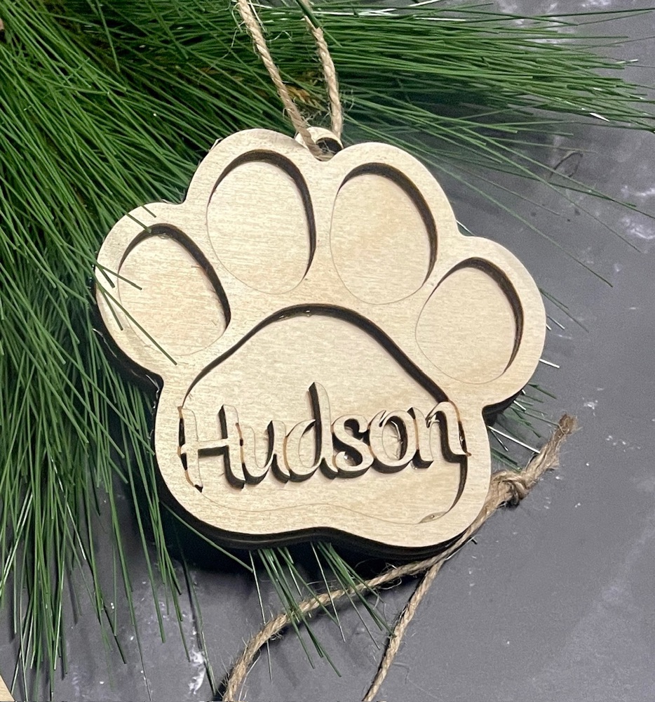 Personalized Pet Christmas Ornament, Dog/Cat Name Ornament, Memorial Wings Pet Ornament