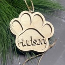 Dog Paw Personalized Pet Christmas Ornament, Dog/Cat Name Ornament, Memorial Wings Pet Ornament