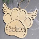 Dog Wings Personalized Pet Christmas Ornament, Dog/Cat Name Ornament, Memorial Wings Pet Ornament