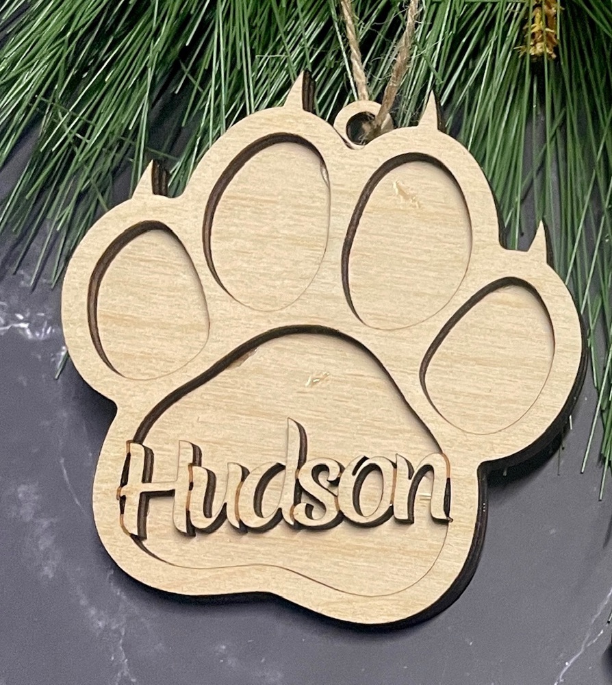 Personalized Pet Christmas Ornament, Dog/Cat Name Ornament, Memorial Wings Pet Ornament