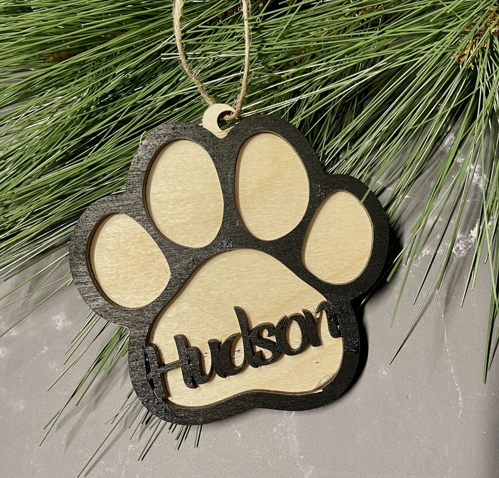 Personalized Pet Christmas Ornament, Dog/Cat Name Ornament, Memorial Wings Pet Ornament