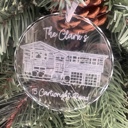  Personalized House Christmas Ornament, Custom Laser Engraved Line Drawing  