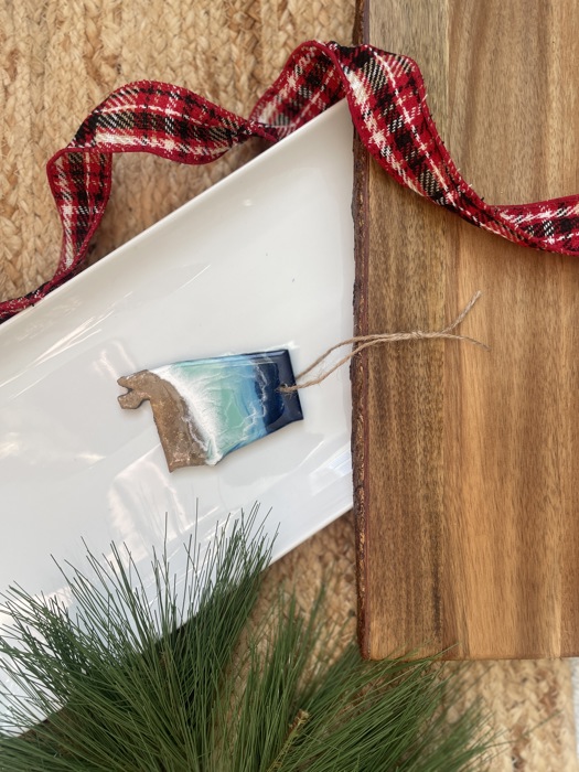 State Shaped Beach Theme Christmas Ornament