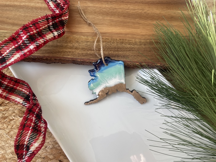 State Shaped Beach Theme Christmas Ornament