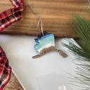 Alaska State Shaped Beach Theme Christmas Ornament