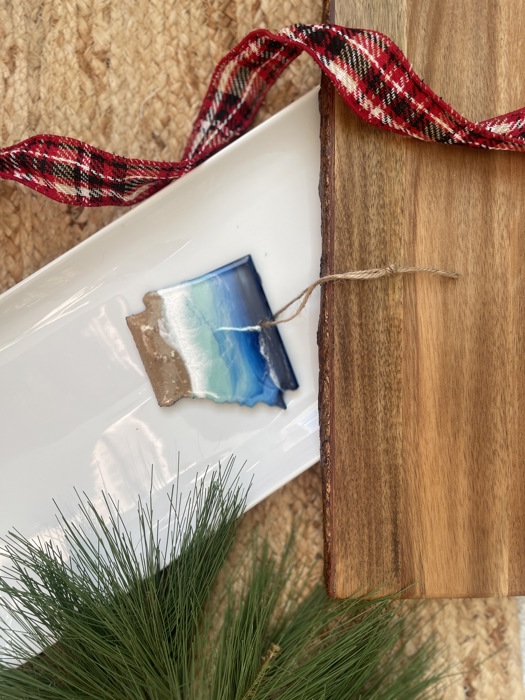 State Shaped Beach Theme Christmas Ornament