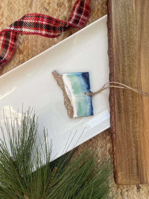 State Shaped Beach Theme Christmas Ornament