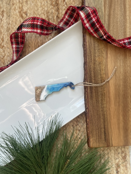 State Shaped Beach Theme Christmas Ornament