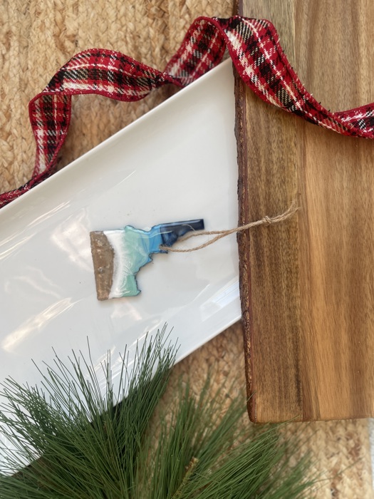 State Shaped Beach Theme Christmas Ornament