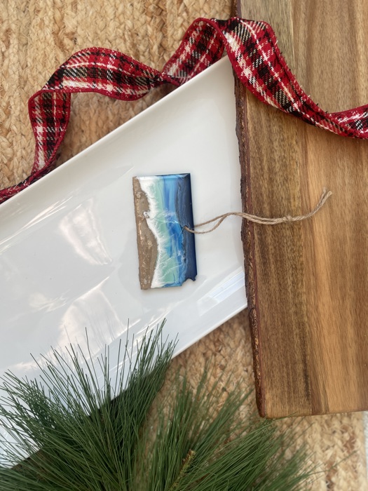 State Shaped Beach Theme Christmas Ornament