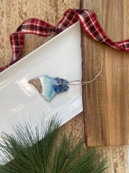 State Shaped Beach Theme Christmas Ornament