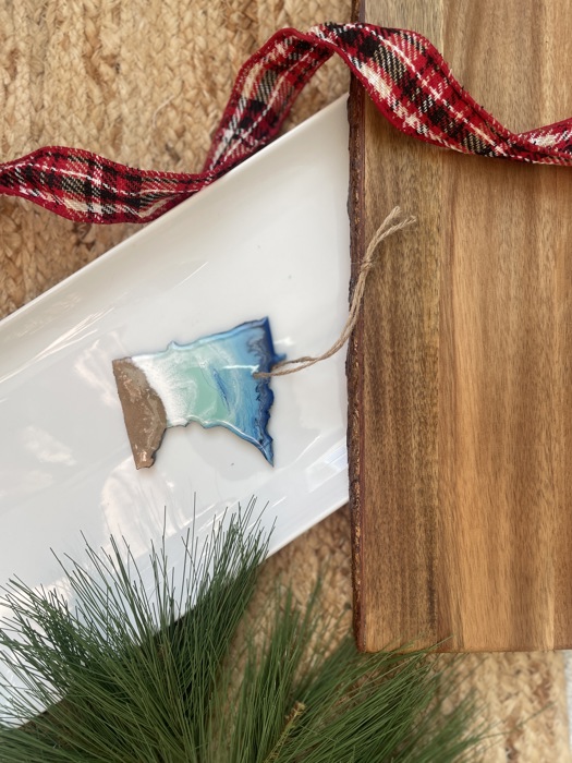 State Shaped Beach Theme Christmas Ornament