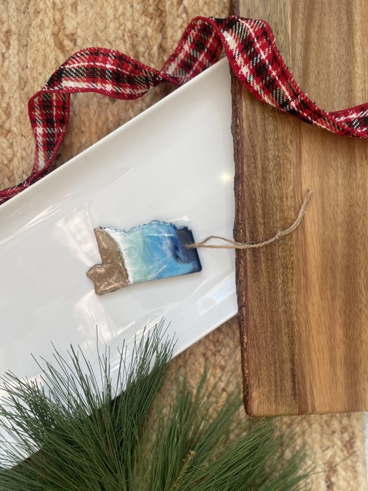 State Shaped Beach Theme Christmas Ornament