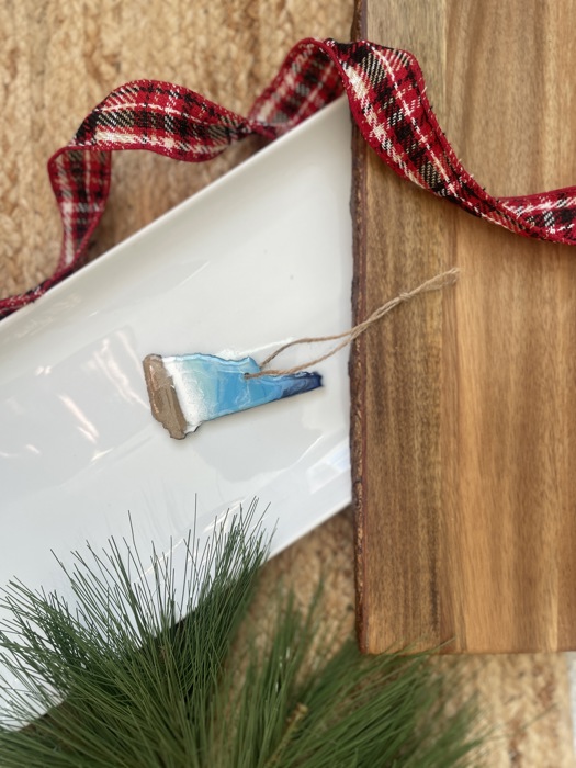 State Shaped Beach Theme Christmas Ornament