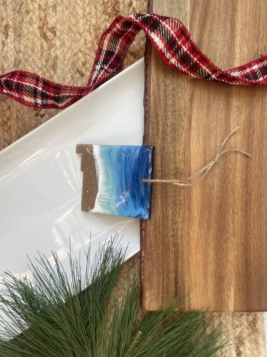 State Shaped Beach Theme Christmas Ornament