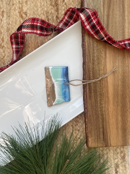 State Shaped Beach Theme Christmas Ornament