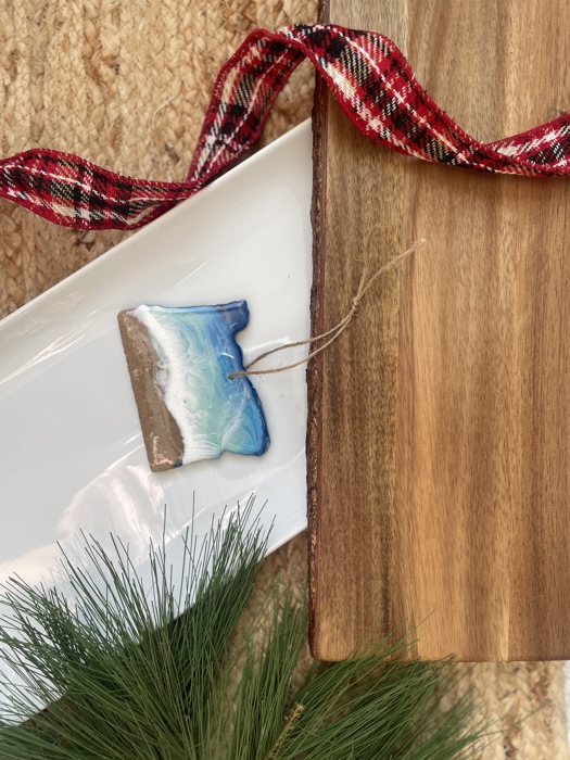 State Shaped Beach Theme Christmas Ornament