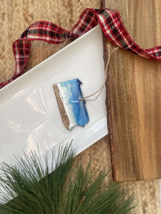 State Shaped Beach Theme Christmas Ornament