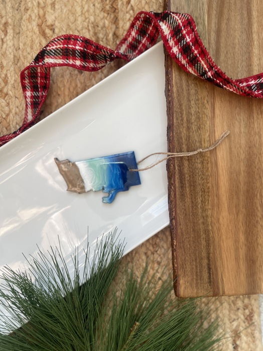 State Shaped Beach Theme Christmas Ornament