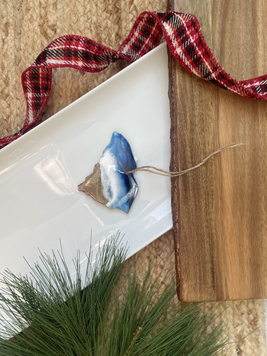 State Shaped Beach Theme Christmas Ornament