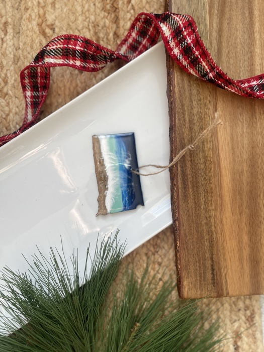 State Shaped Beach Theme Christmas Ornament