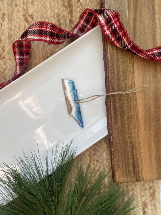 State Shaped Beach Theme Christmas Ornament