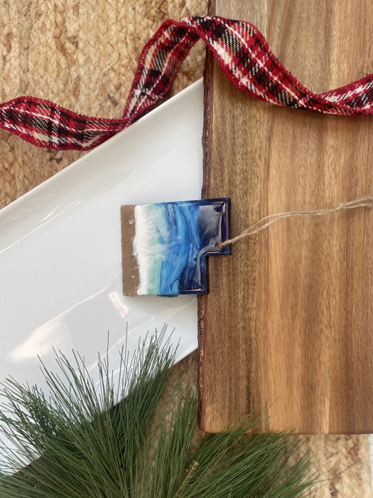 State Shaped Beach Theme Christmas Ornament