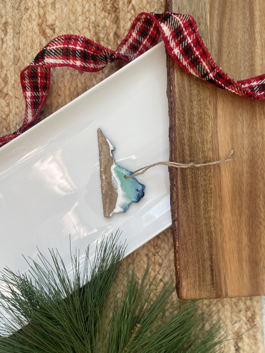 State Shaped Beach Theme Christmas Ornament