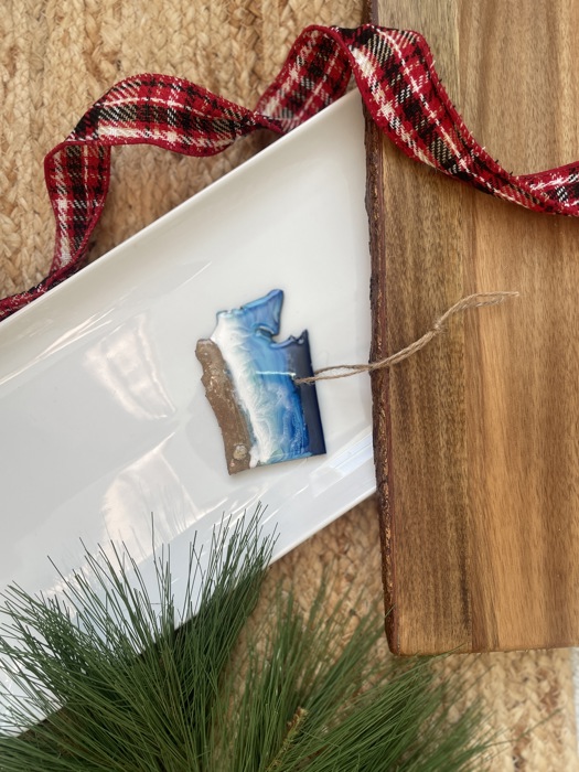 State Shaped Beach Theme Christmas Ornament