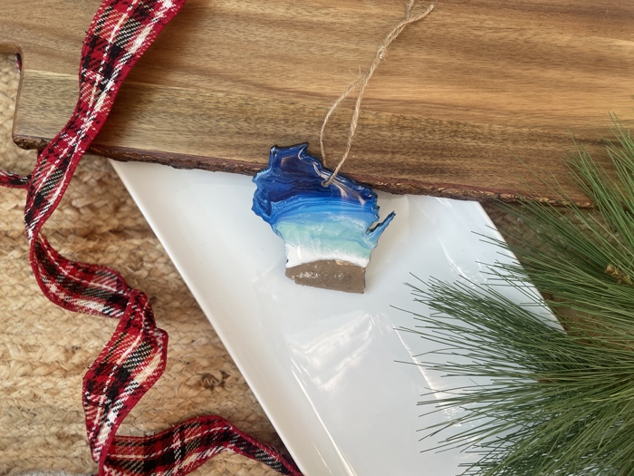 State Shaped Beach Theme Christmas Ornament