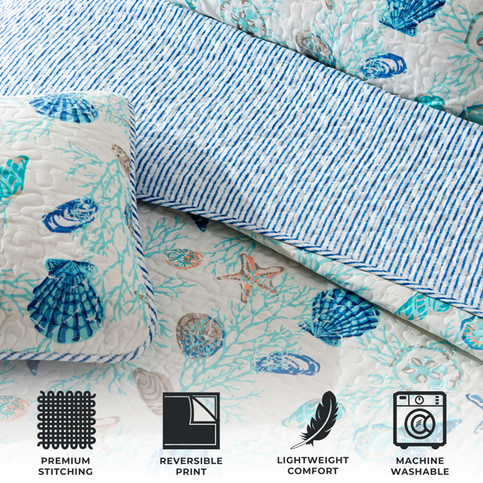 Coastal Seashells Quilt Set
