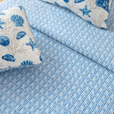 King Blue Shells Coastal Seashells Quilt Set