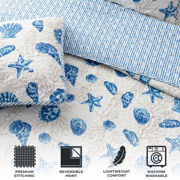 Coastal Seashells Quilt Set