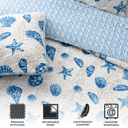 King Blue Shells Coastal Seashells Quilt Set