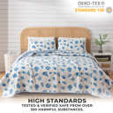King Blue Shells Coastal Seashells Quilt Set
