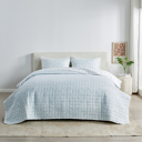 King Blue Floral Floral Inspired Reversible Quilt and Sham Set