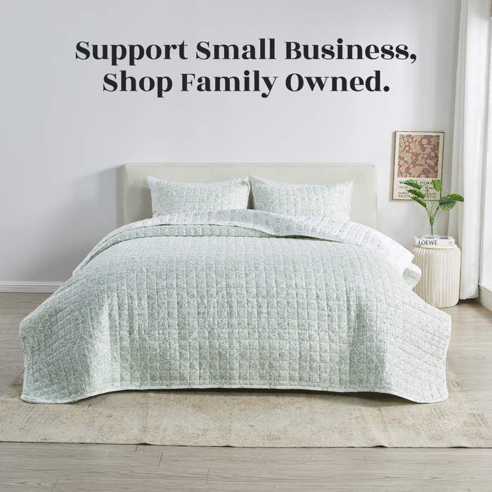 Floral Inspired Reversible Quilt and Sham Set