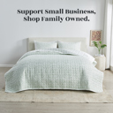 Queen Eucalyptus Floral Floral Inspired Reversible Quilt and Sham Set