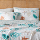 Twin Coral Reef Coastal Theme Quilt Set
