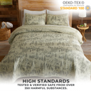Twin Bear Mountain Scene Forest Printed Lodge Quilt Set with Shams
