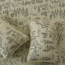 Twin Bear Mountain Scene Forest Printed Lodge Quilt Set with Shams