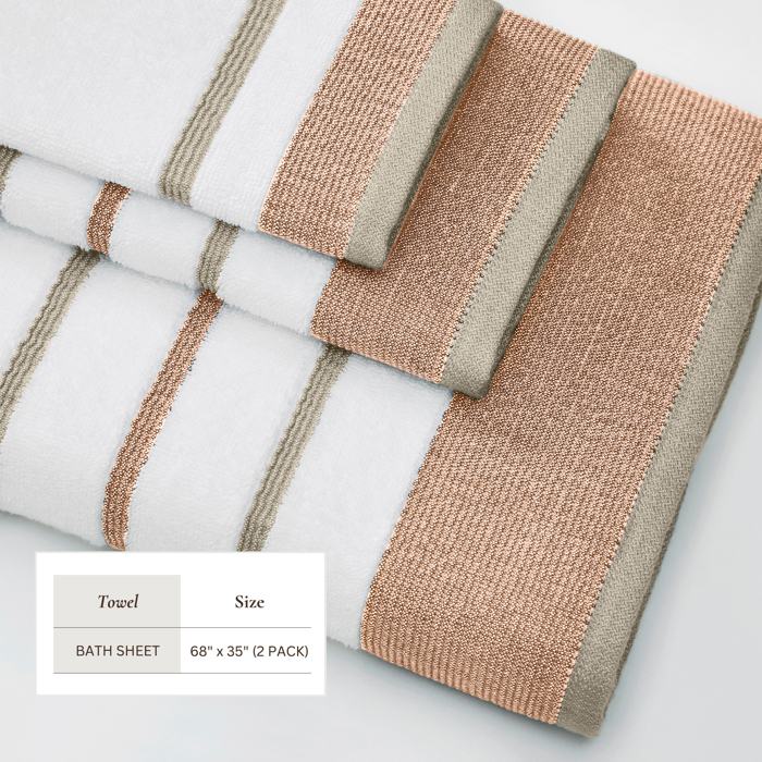 Luxurious Cotton 2 Pack Decorative Bath Sheet Set