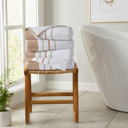 Dusty Rose / Cappuccino Luxurious Cotton 4 Pack Decorative Bath Towel Set