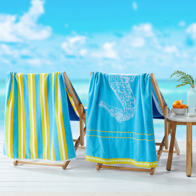100% Cotton Velour Printed Beach Towel - 30" x 60"