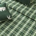 Twin Forest Green Green Wildlife Lodge Quilt Set with Shams