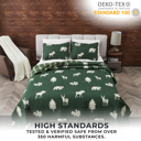 King Forest Green Green Wildlife Lodge Quilt Set with Shams